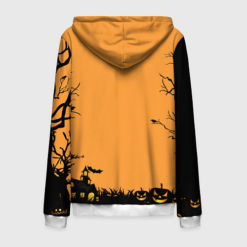 Мужская толстовка на молнии Orange Halloween TRD / 3D-Белый – фото 2