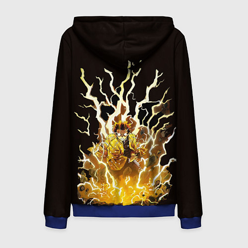 Мужская толстовка на молнии Зинуцу Агацума входит в режим боя / 3D-Синий – фото 2