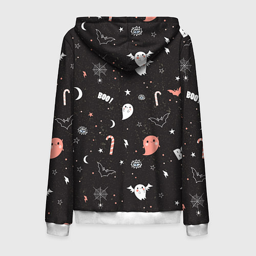Мужская толстовка на молнии Halloween Dark / 3D-Белый – фото 2