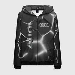 Толстовка 3D на молнии мужская AUDI GREY 3D ПЛИТЫ, цвет: 3D-черный