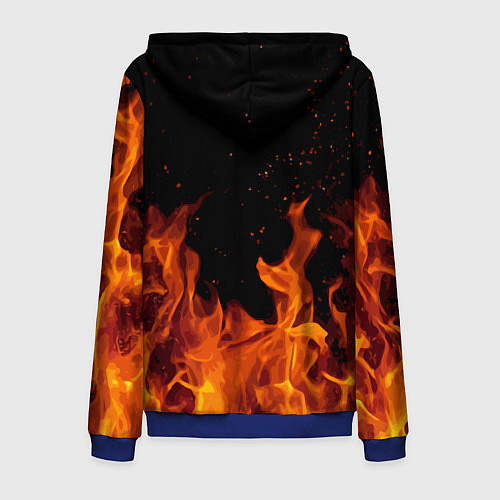 Мужская толстовка на молнии ROBLOX FIRE РОБЛОКС ОГОНЬ ПОЖАРНЫЙ / 3D-Синий – фото 2