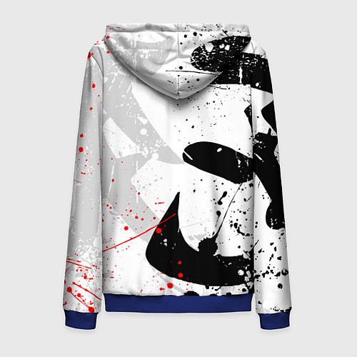 Мужская толстовка на молнии GHOST OF TSUSHIMA ПРИЗРАК ЦУСИМЫ БЕЛЫЙ / 3D-Синий – фото 2