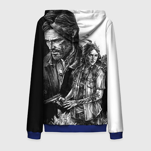 Мужская толстовка на молнии THE LAST OF US ЧЁРНО БЕЛЫЙ / 3D-Синий – фото 2