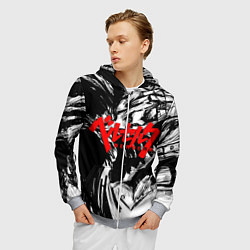 Толстовка 3D на молнии мужская БЕРСЕРК РИСУНОК BERSERK, цвет: 3D-меланж — фото 2