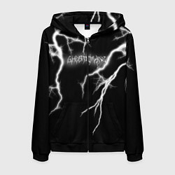 Толстовка 3D на молнии мужская GHOSTEMANE Lightning Гостмейн Молния Надпись, цвет: 3D-черный