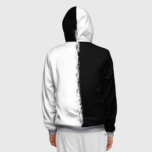 Мужская толстовка на молнии THE ELDER SCROLLS SKYRIM FUS RO DAH ЧЁРНО БЕЛЫЙ / 3D-Меланж – фото 4