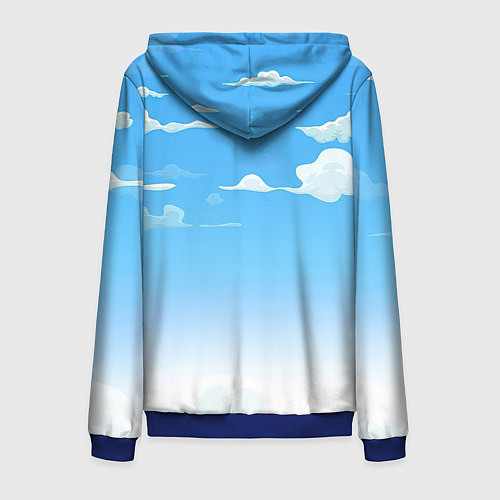 Мужская толстовка на молнии Летнее небо / 3D-Синий – фото 2
