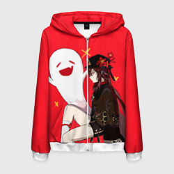 Толстовка 3D на молнии мужская Ху Тао Hu Tao Genshin Impact, цвет: 3D-белый