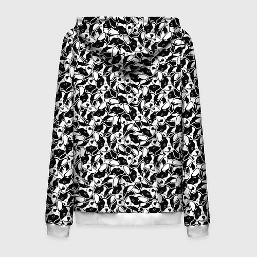 Мужская толстовка на молнии Щенки Французского Бульдога / 3D-Белый – фото 2