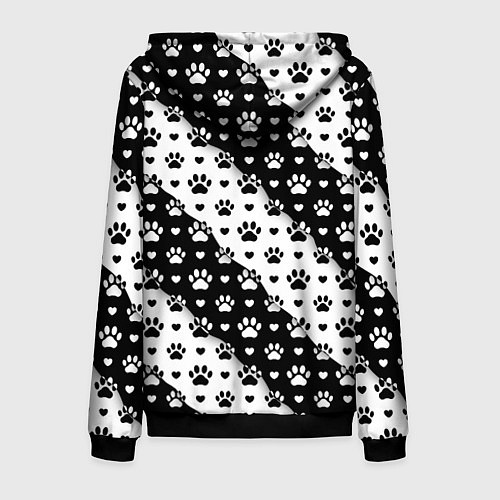 Мужская толстовка на молнии Следы от Лап / 3D-Черный – фото 2