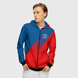 Толстовка 3D на молнии мужская PSG GRADIENT SPORT UNIFORM, цвет: 3D-черный — фото 2