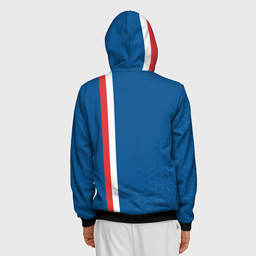 Мужская толстовка на молнии PSG SPORT STRIPES UNIFORM / 3D-Черный – фото 4