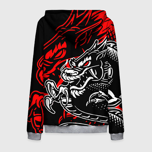 Мужская толстовка на молнии TOYOTA DRAGON ТОЙОТА ДРАКОН / 3D-Меланж – фото 2