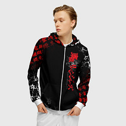 Толстовка 3D на молнии мужская TOKYO REVENGERS RED STYLE TEAM, цвет: 3D-белый — фото 2