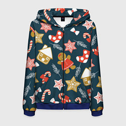 Мужская толстовка на молнии Merry Christmas!!!