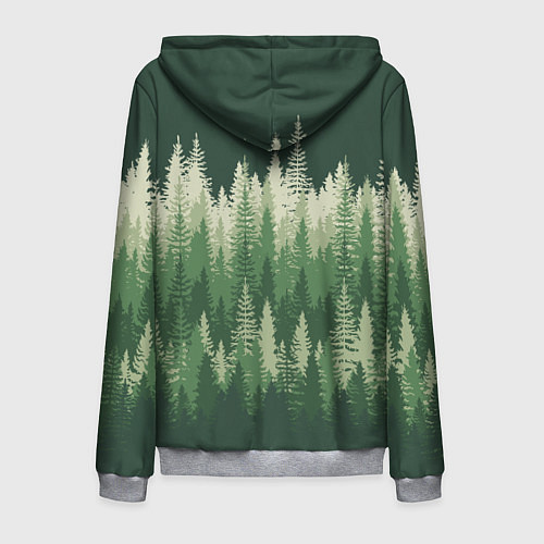 Мужская толстовка на молнии Елки-палки, хвойный лес / 3D-Меланж – фото 2