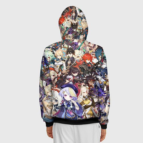 Мужская толстовка на молнии ПЕРСОНАЖИ GENSHIN IMPACT ЦВЕТНОЙ / 3D-Черный – фото 4