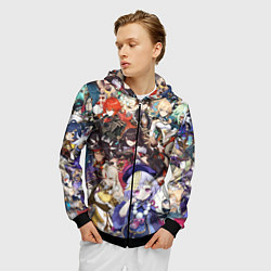 Толстовка 3D на молнии мужская ПЕРСОНАЖИ GENSHIN IMPACT ЦВЕТНОЙ, цвет: 3D-черный — фото 2