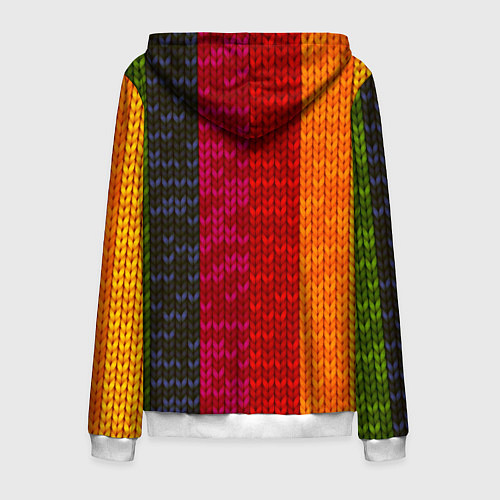 Мужская толстовка на молнии Вязаная радуга / 3D-Белый – фото 2
