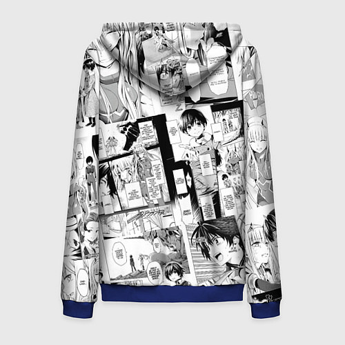 Мужская толстовка на молнии Zero Two Зеро ту на манге фрейм / 3D-Синий – фото 2