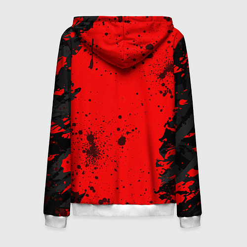 Мужская толстовка на молнии God of War Брызги крови / 3D-Белый – фото 2