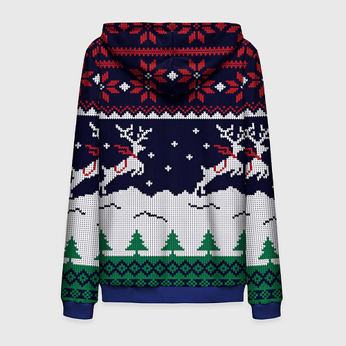 Мужская толстовка на молнии СВИТЕР С ОЛЕНЯМИ DEER SWEATER / 3D-Синий – фото 2