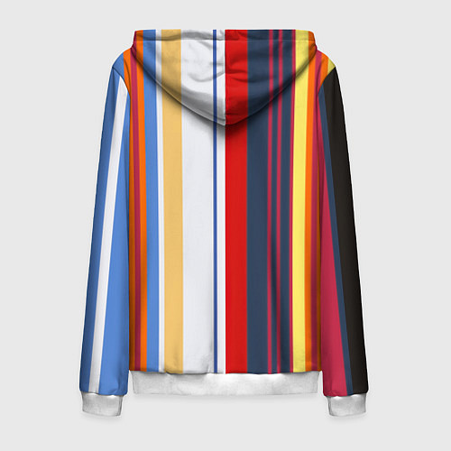 Мужская толстовка на молнии Stripes Abstract / 3D-Белый – фото 2