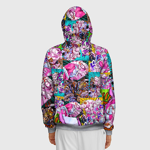 Мужская толстовка на молнии JOJO KILLER QUEEN КОРОЛЕВА УБИЙЦА УЗОР PATTERN / 3D-Меланж – фото 4