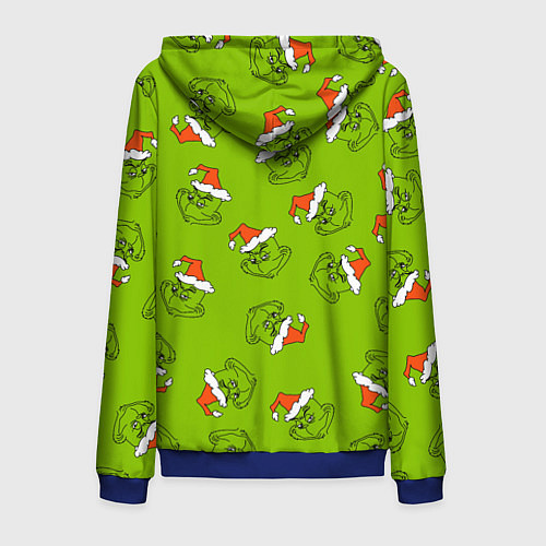 Мужская толстовка на молнии Гринч Укротитель рождества / 3D-Синий – фото 2