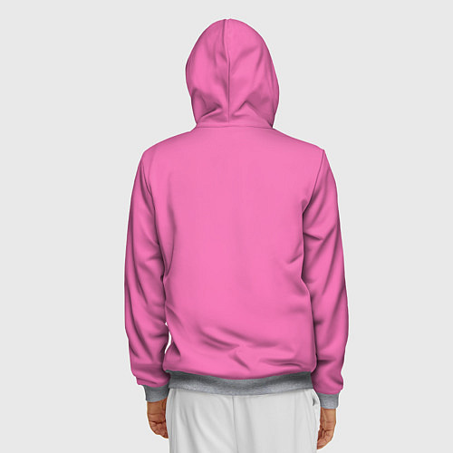 Мужская толстовка на молнии Mr Beast Donut Pink edition / 3D-Меланж – фото 4