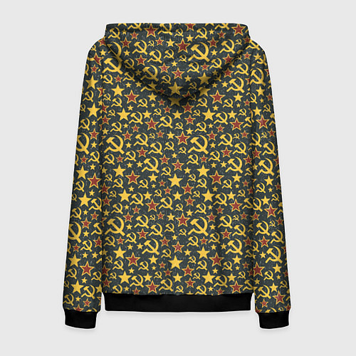 Мужская толстовка на молнии Серп и Молот - Коммунизм / 3D-Черный – фото 2