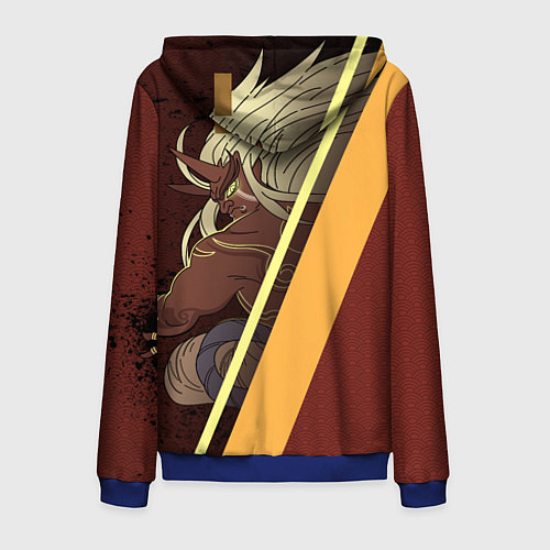 Мужская толстовка на молнии ДЕМОН АРАТАКИ ИТТО / 3D-Синий – фото 2