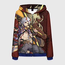 Толстовка 3D на молнии мужская ДЕМОН АРАТАКИ ИТТО, цвет: 3D-синий