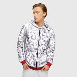 Толстовка 3D на молнии мужская МАТЕМАТИЧЕСКИЕ ФОРМУЛЫ НАУКА, цвет: 3D-красный — фото 2