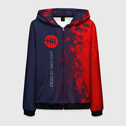 Толстовка 3D на молнии мужская DEAD BY DAYLIGHT - Брызги По вертикали, цвет: 3D-черный