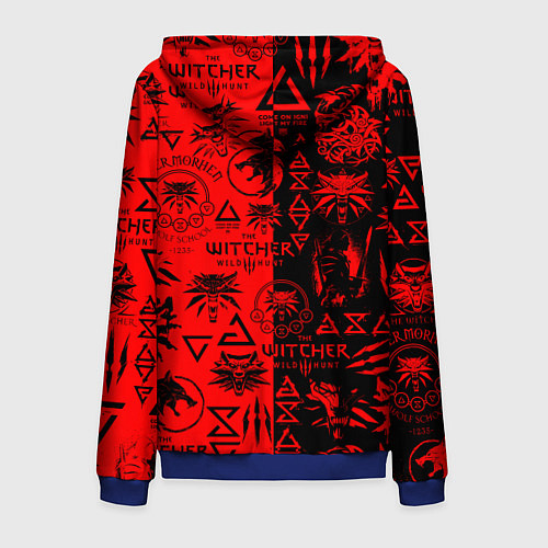 Мужская толстовка на молнии THE WITCHER LOGOBOMBING BLACK RED / 3D-Синий – фото 2