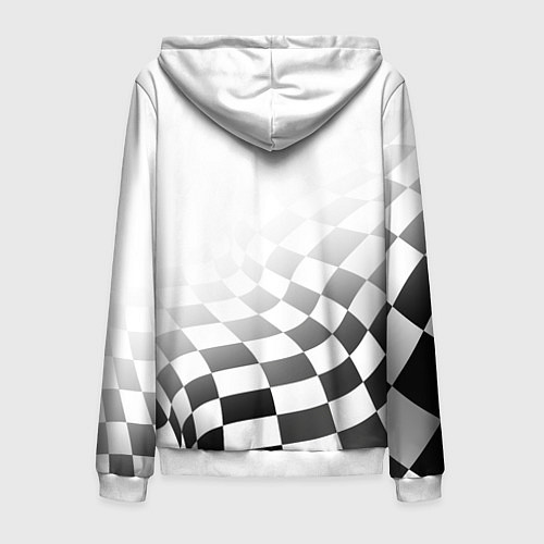 Мужская толстовка на молнии MERCEDES, МЕРСЕДЕС СПОРТ, ФИНИШНЫЙ ФЛАГ, ФОРМУЛА 1 / 3D-Белый – фото 2