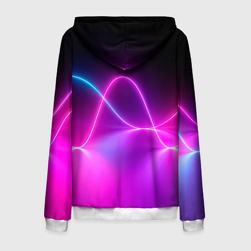 Мужская толстовка на молнии Лучи света pink theme / 3D-Белый – фото 2