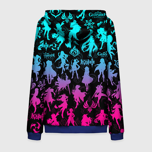 Мужская толстовка на молнии ГЕНШИН ИМПАКТ НЕОН ПЕРСОНАЖИ ИГРЫ GENSHIN IM ACT L / 3D-Синий – фото 2