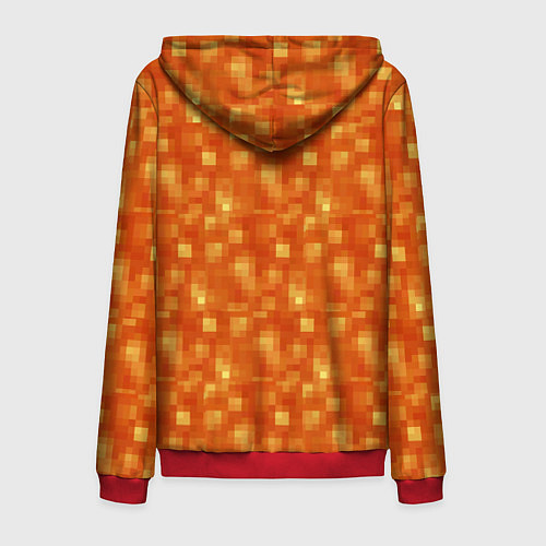 Мужская толстовка на молнии Лава Майнкрафт / 3D-Красный – фото 2