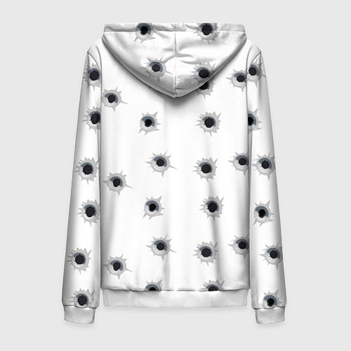 Мужская толстовка на молнии Wormsчервяки / 3D-Белый – фото 2