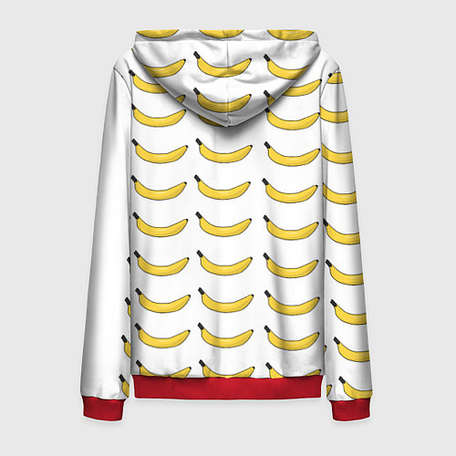 Мужская толстовка на молнии Крупный Банановый рай / 3D-Красный – фото 2