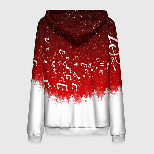 Мужская толстовка на молнии МУЗЫКАЛЬНАЯ НОВОГОДНЯЯ НОЧЬ 2022 НОВЫЙ ГОД / 3D-Белый – фото 2