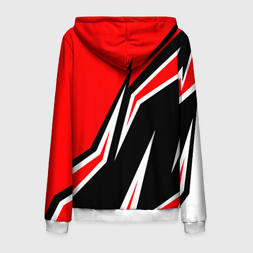 Мужская толстовка на молнии TESLA MOTORS RED LINE ТЕСЛА / 3D-Белый – фото 2