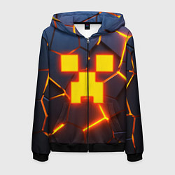 Толстовка 3D на молнии мужская ОГНЕННЫЙ КРИПЕР 3D ПЛИТЫ FIRE CREEPER, цвет: 3D-черный