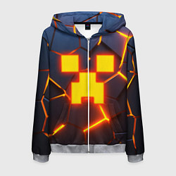 Толстовка 3D на молнии мужская ОГНЕННЫЙ КРИПЕР 3D ПЛИТЫ FIRE CREEPER, цвет: 3D-меланж