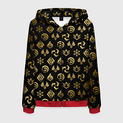 Толстовка 3D на молнии мужская GOLDEN GENSHIN IMPACT PATTERN ЗОЛОТО ГЕНШИН ИМПАКТ, цвет: 3D-красный