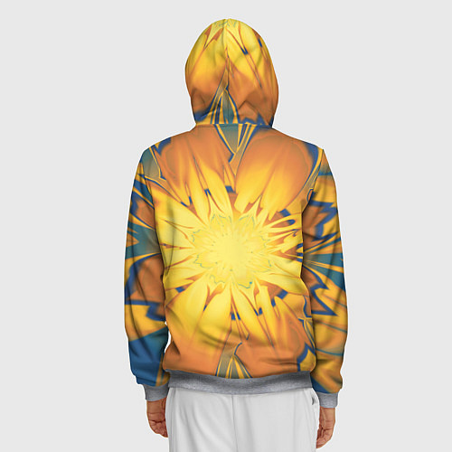 Мужская толстовка на молнии Солнечный цветок Абстракция 535-332-32 / 3D-Меланж – фото 4