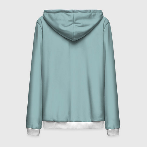 Мужская толстовка на молнии Деревенский Новый Год Дед Мороз и Олень / 3D-Белый – фото 2