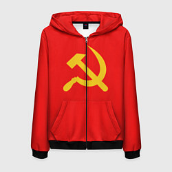 Толстовка 3D на молнии мужская Красный Советский союз, цвет: 3D-черный